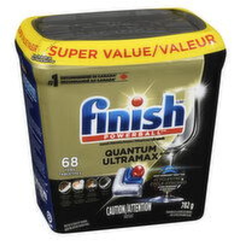 Finish - Powerball Quantum Ultra max Automatic Dishwasher Detergent Super Value 68 Tabs, 782 Gram