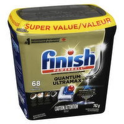 Finish - Powerball Quantum Ultra max Automatic Dishwasher Detergent Super Value 68 Tabs, 782 Gram