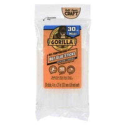 GORILLA - Hot Glue Sticks Mini Size 4In, 1 Each