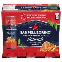 San Pellegrino - Italian Sparkling Drinks, Naturali Aranciata Rossa, 6 Each