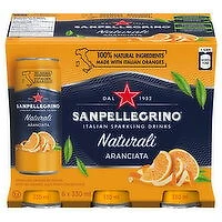 San Pellegrino - Italian Sparkling Drinks, Naturali Aranciata, 6 Each