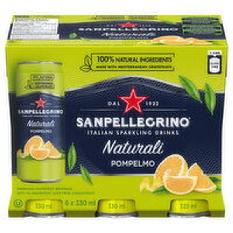 San Pellegrino - Italian Sparkling Drinks, Naturali Pompelmo, 6 Each