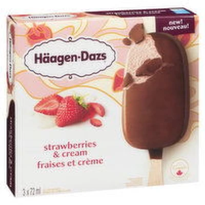 Haagen-Dazs - Strawberries & Cream Ice Cream Bars, 3 Each