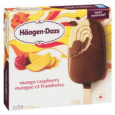 Haagen-Dazs - Mango Raspberry Ice Cream Bars, 3 Each