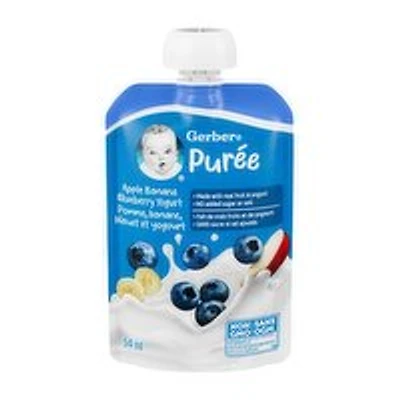 Gerber - Yogurt Puree Apple Banana Blueberry, 94 Millilitre