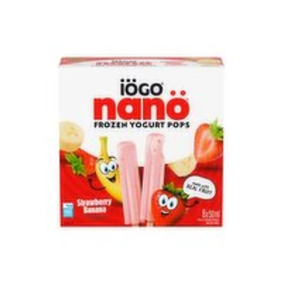 Iogo - Nano Frozen Yogurt Pops, Strawberry Banana, 8 Pack, 400 Millilitre