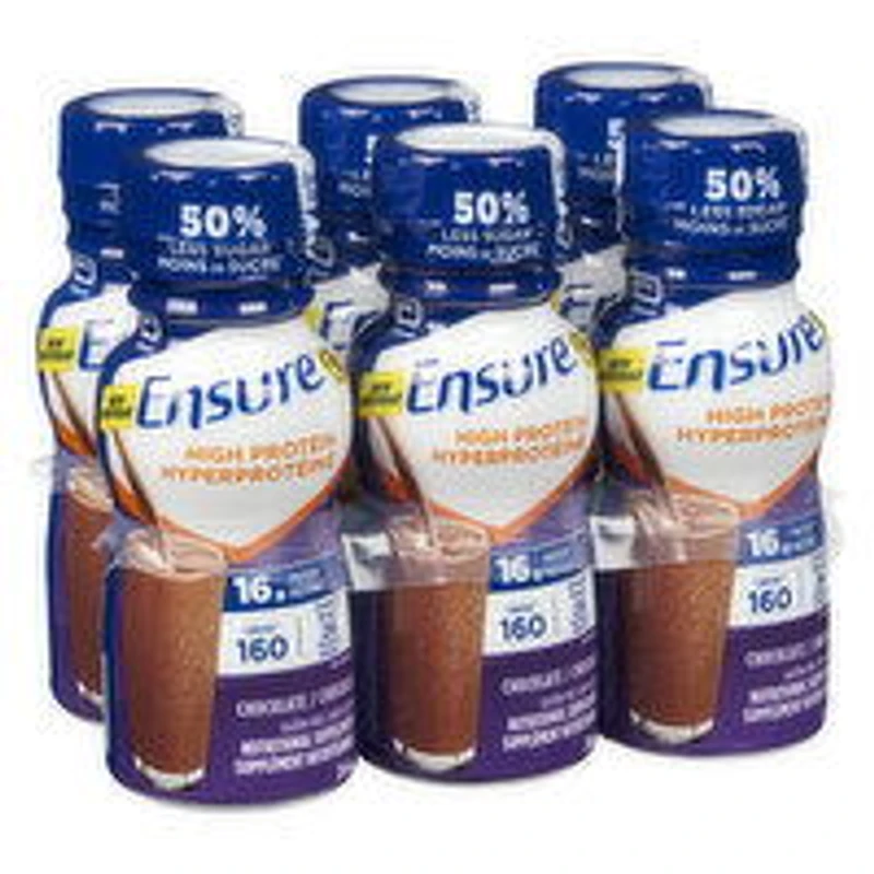 Ensure - High Protein Chocolate- 50% Less Sugar, 6 Each