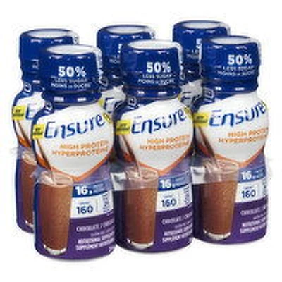 Ensure - High Protein Chocolate- 50% Less Sugar, 6 Each