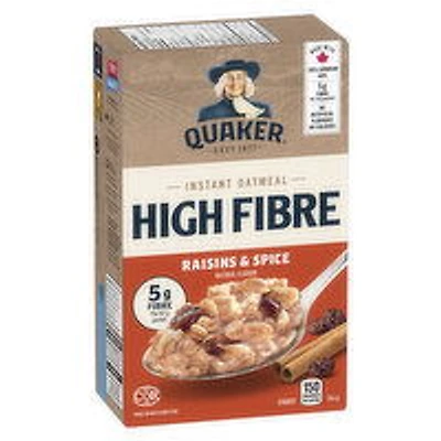 QUAKER - High Fiber Raisins & Spice Instant Oatmeal, 344 Gram