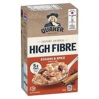 QUAKER - High Fiber Raisins & Spice Instant Oatmeal, 344 Gram