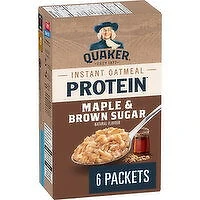 QUAKER - High Protein Maple & Brown Sugar Flavour Instant Oatmeal,, 228 Gram