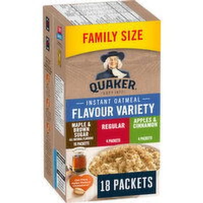 QUAKER - Instant Oatmeal Flavour Variety 18ct Pack, 694 Gram