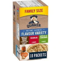 QUAKER - Instant Oatmeal Flavour Variety 18ct Pack, 694 Gram