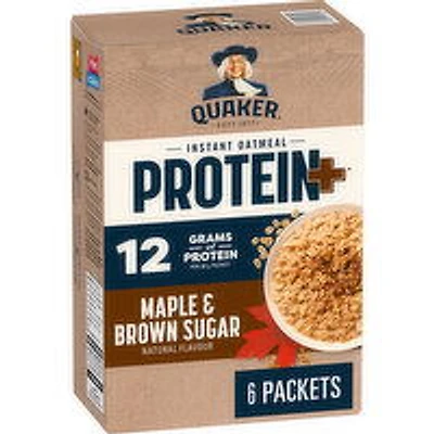 Quaker - Protein+ Instant Oatmeal Maple And Brown Sugar, 6 Each