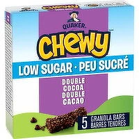 Quaker - Chewy Low Sugar Granola Bars -  Double Cocoa, 5 Each