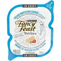 Purina - Fancy Feast - Petites Ocean Whitefish Entre with Tomato in Gravy, Wet Cat Food, 79.4 Gram