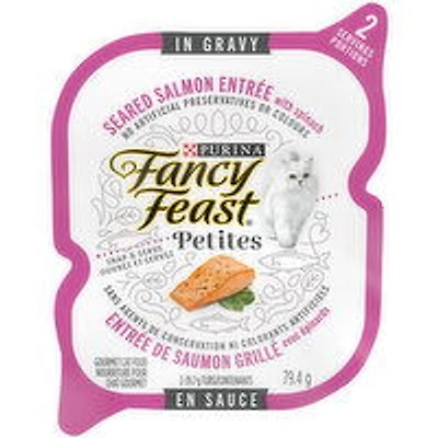 Purina - Fancy Feast - Petites Seared Salmon Entre with Spinach in Gravy, Wet Cat Food, 79.4 Gram