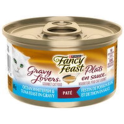 Purina - Fancy Feast Gravy Lovers Pate Ocean Whitefish & Tuna Feast in Gravy, Wet Cat Food, 85 Gram