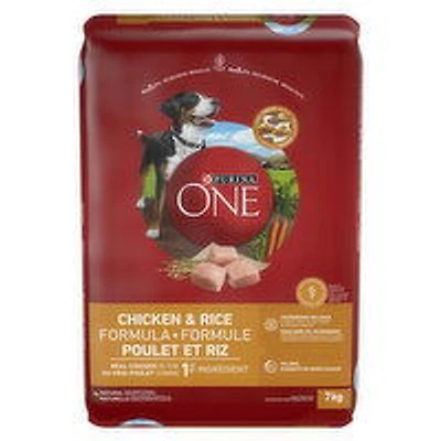 Purina - One Chicken & Rice Formula, Dry Dog Food, 7 Kilogram