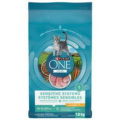Purina - ONE +Plus Sensitive Systems Turkey, Dry Cat Food, 1.8 Kilogram