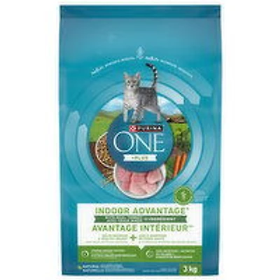 Purina - ONE +Plus Indoor Advantage Turkey, Dry Cat Food, 3 Kilogram
