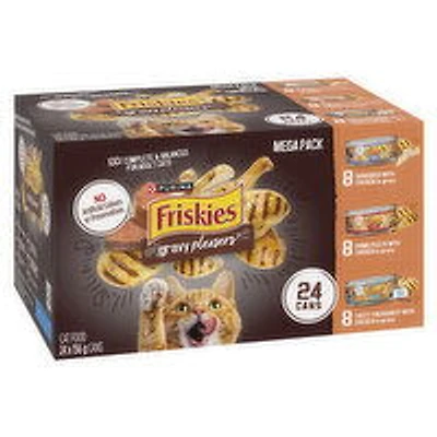 Purina - Friskies Gravy Pleasers Wet Cat Food, Variety Pack 156g Cans, 24 Each