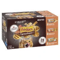 Purina - Friskies Gravy Pleasers Wet Cat Food, Variety Pack 156g Cans, 24 Each