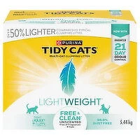 Purina - Tidy Cats Light Weight Free & Clean Unscented Multi-Cat, Clumping Cat Litter, 5.44 Kilogram