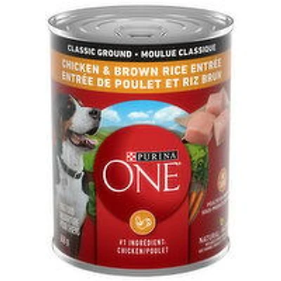 Purina - ONE Classic Ground Chicken & Brown Rice Entre, Wet Dog Food ., 368 Gram