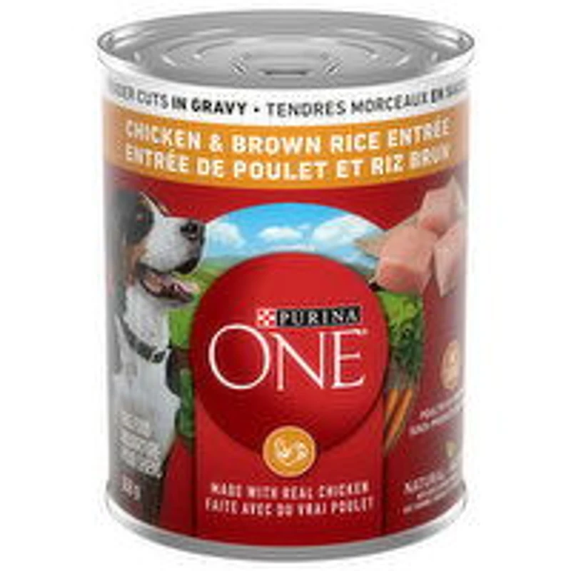 Purina - ONE Tender Cuts in Gravy Chicken & Brown Rice Entre, Wet Dog Food, 368 Gram