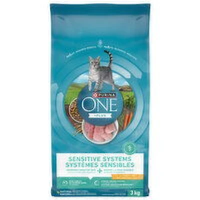 Purina - ONE +Plus Sensitive Systems Turkey, Dry Cat Food, 3 Kilogram