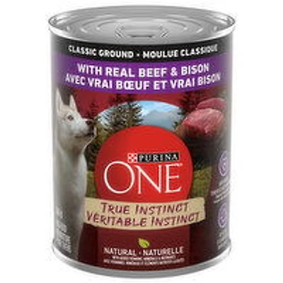 Purina - ONE True Instinct Classic Ground Beef & Bison, Wet Dog Food ., 368 Gram