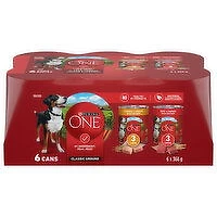 Purina - ONE - Classic Ground Variety Pack Chicken & Beef, Wet Dog Food, 6 Each