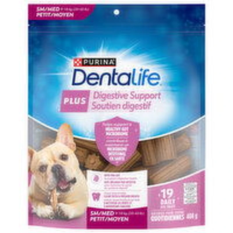 Purina - DentaLife Plus Digestive Support, Sm/Med 20-40lbs, Dog Treats, 408 Gram