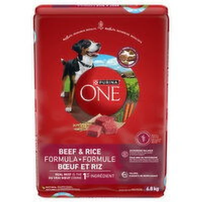 Purina - One Beef & Rice Formula, Dry Dog Food, 6.8 Kilogram