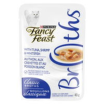 Purina - Classic Broths with Tuna, Shrimp & Whitefish, Cat Food Complement 40 g, 40 Gram