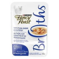 Purina - Classic Broths with Tuna, Shrimp & Whitefish, Cat Food Complement 40 g, 40 Gram