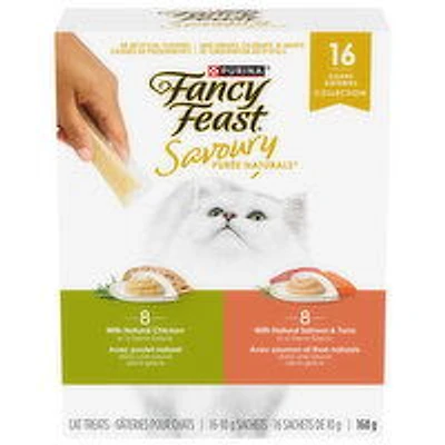 Purina - Fancy Feast Savoury Pure Naturals Seafood Favourites Variety Pack, Cat Treats, 160 Gram