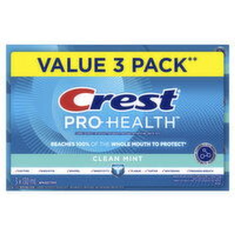 Crest - Pro Health Clean Mint Gel Toothpaste, Value Pack, 3 Each