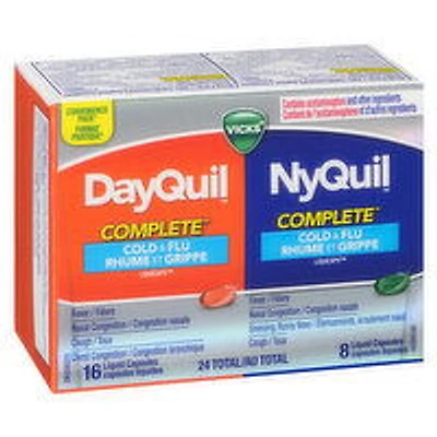 Vicks - Dayquil & Nyquil Complete Cold & Flu Liquicaps, 24 Each