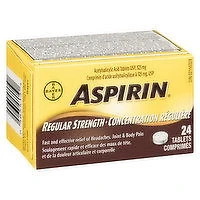 Bayer - Aspirin Regular Strength 325mg, 24 Each