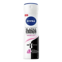 Nivea - Black & White Invisible Dry Spray, Water Lily, 150 Millilitre