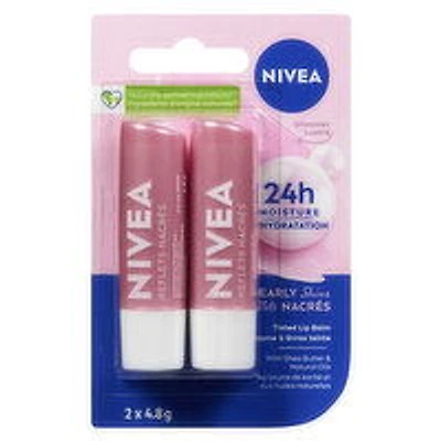 NIVEA - Pearly Shine Lip Balm Duo, 2 Each