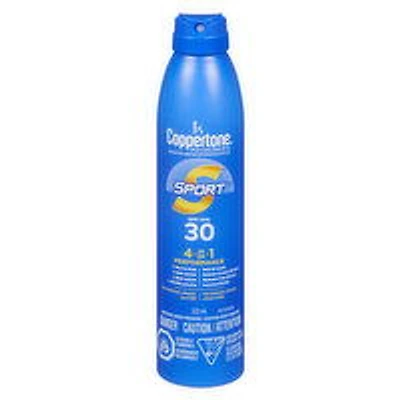 Coppertone - Sport Spray Sunscreen 4-in-1 SPF30, 222 Millilitre