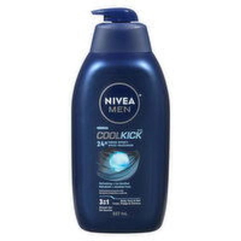 Nivea - Men Cool Kick 3 in 1 Shower Gel - Refreshing & Icy Menthol, 887 Millilitre