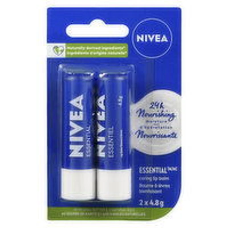 Nivea - Lip Balm Essential 12h, 2 Each