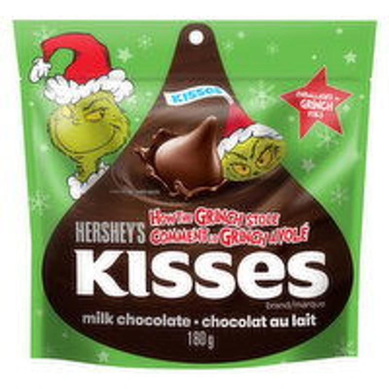 Hershey - Kisses Grinch Milk Chocolate, 180 Gram