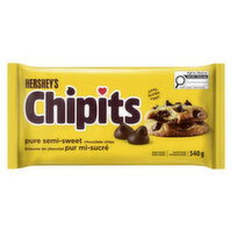 Hersheys - Chipits Pure Semi Sweet Chocolate Chips, 540 Gram