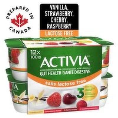 Activia - Probiotic Yogurt Lactose Free-Vnll/Chry/Rbry/Sbry, 100 Gram