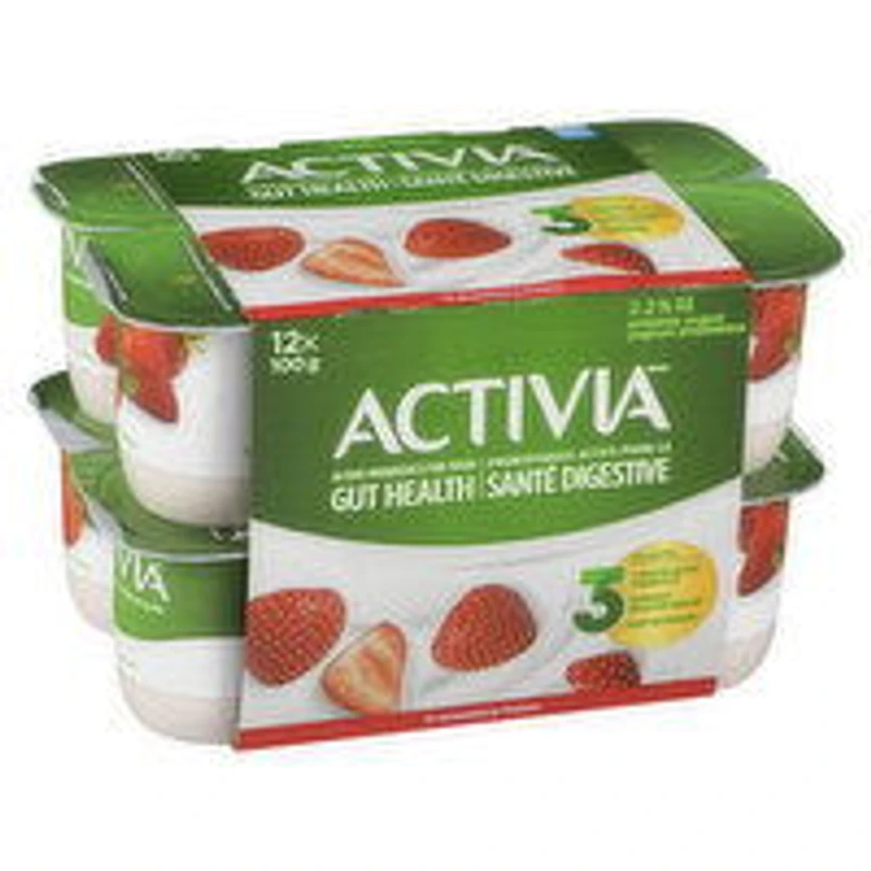 Activia - Probiotic Yogurt - Strawberry, 12 Each